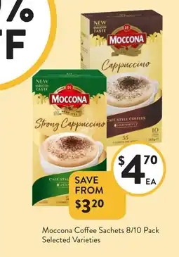Foodworks Moccona coffee sachets offer