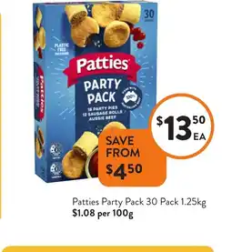 Foodworks Patties party pack offer