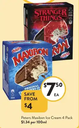 Foodworks Peters maxibon ice cream offer