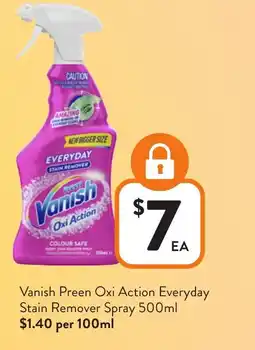 Foodworks Vanish preen oxi action everyday stain remover spray x offer