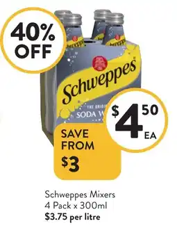 Foodworks Schweppes Mixers offer
