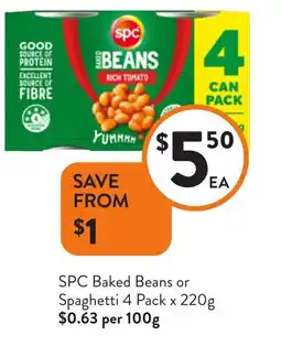 Foodworks Spc baked beans or spaghetti offer