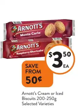 Foodworks Arnott's cream or iced biscuits offer