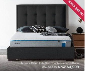 Snooze Tempur Cloud Elite Soft Touch Queen Mattress offer