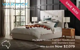 My Style Queen Framed Headboard With Standard Base