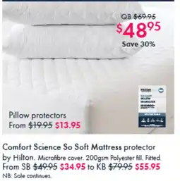 Pillow Talk Comfort Science So Soft Mattress Protector by Hilton offer