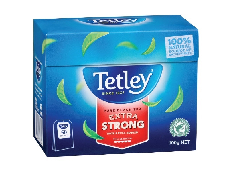Tetley extra strong tea bags 50 pack offer at Foodland