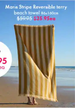 Pillow Talk Maris Stripe Reversible terry beach towel offer
