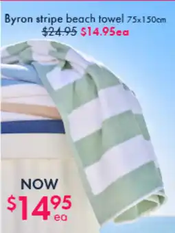 Pillow Talk Byron stripe beach towel offer