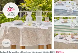 Pillow Talk Sundays St Barts outdoor table cloth offer
