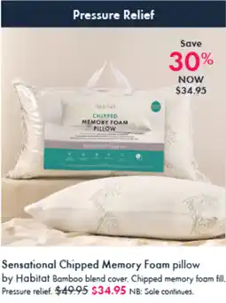 Pillow Talk Sensational Chipped Memory Foam pillow offer