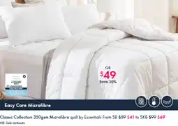 Pillow Talk Classic Collection 350gsm Microfibre quilt offer