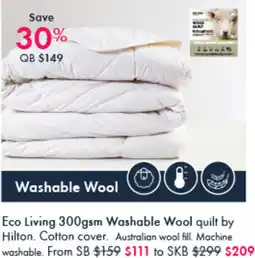 Pillow Talk Eco Living 300gsm Washable Wool quilt offer