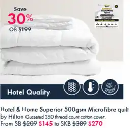 Pillow Talk Hotel & Home Superior Microfibre quilt offer