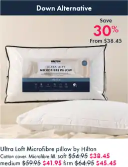 Pillow Talk Ultra Loft Microfibre pillow offer
