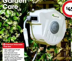 Coles Greenleaf retractable hose reel offer