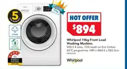 Harvey Norman Whirlpool front load washing machine. offer