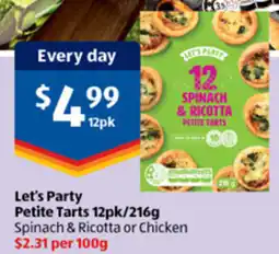 ALDI Let's party petite tarts offer