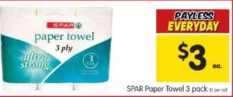 Spar SPAR Paper Towel 3 Pack offer