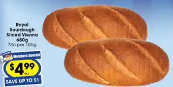 Royal Sourdough Sliced Vienna 680g