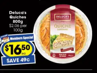 Deluca's Quiches 800g
