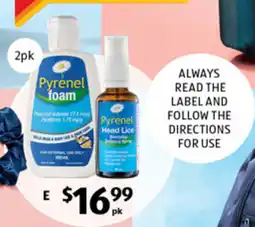ALDI Pyrenel foam or pyrenel head lice offer