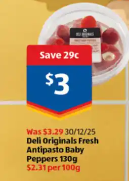 ALDI Deli originals fressh antipaso baby peppers offer