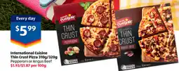 ALDI International Cuisine Thin Crust Pizza offer
