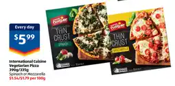ALDI International cuisine vegetarian pizza offer