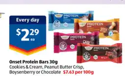 ALDI Onset protein bars offer