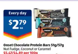 ALDI Onset chocolate protein bars offer