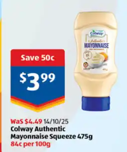 ALDI Colway authentic mayonnaise squeeze offer