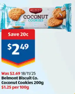 ALDI Belmont belmont biscuit co. coconut cookies offer