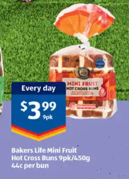 ALDI Bakers life mini fruit hot cross buns offer