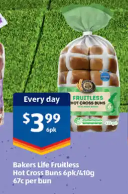 ALDI Bakers life fruitless hot cross buns offer