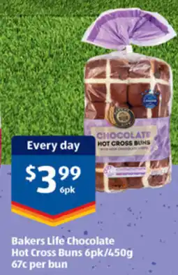 ALDI Bakers life chocolate hot cross buns offer