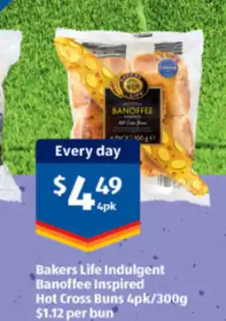 ALDI Bakers life indulgent banoffee inspired hot cross buns offer
