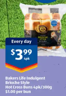 ALDI Bakers Life Indulgent Brioche Style Hot Cross Buns offer