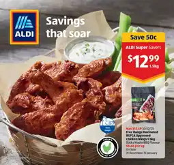 ALDI Free range marinated rspca approved chicken wings offer