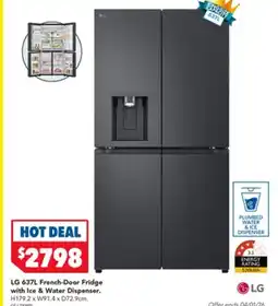 Harvey Norman Lg french-door fridge with ice & water dispenser. offer