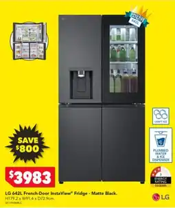 Harvey Norman Lg french-door instaview® fridge - matte black. offer