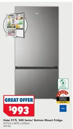 Harvey Norman Haier '600 series' bottom mount fridge. offer