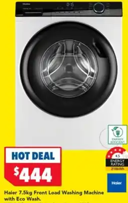 Harvey Norman Haier front load washing machine with eco wash. offer