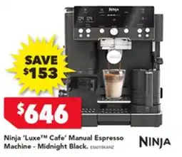 Harvey Norman Ninja 'luxe cafe' manual espresso machine - midnight black. z offer