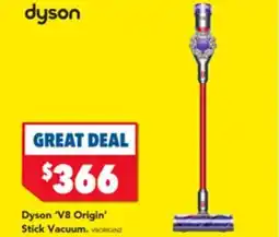 Harvey Norman Dyson 'v8 origin' stick vacuum. viorigin offer