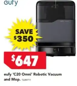 Harvey Norman Eufy 'c20 omni' robotic vacuum and mop. offer