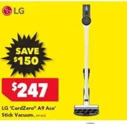 Harvey Norman Lg 'cordzero® a9 ace' stick vacuum. arace offer