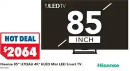 Harvey Norman Hisense 85" u7qau 4k* uled mini led smart tv. offer