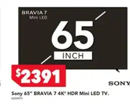 Harvey Norman Sony bravia 7 4k* hdr mini led tv. offer