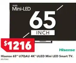 Harvey Norman Hisense u7qau 4k* uled mini led smart tv. offer